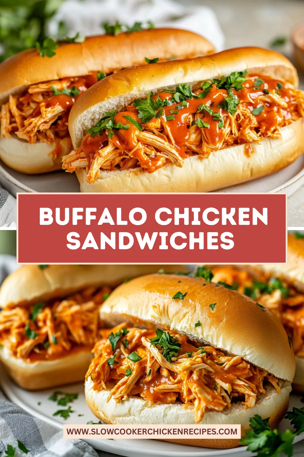 slow cooker buffalo chicken sandwiches