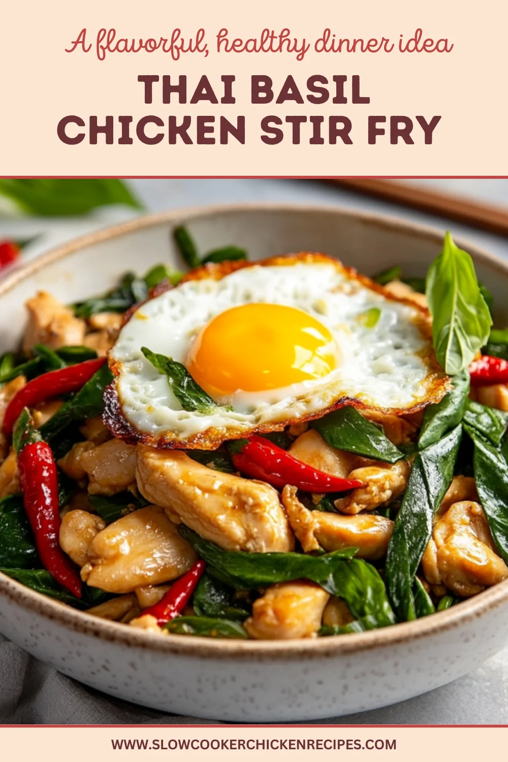 Thai basil chicken stir fry